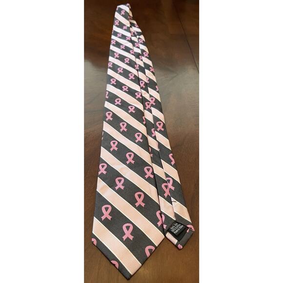 Regent Morris Pink Black 50% Silk 50% Cotton Men’s Neck Tie Made In China - Picture 3 of 9
